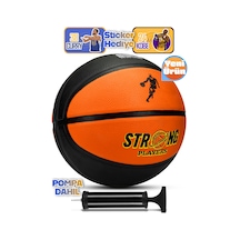 Telvesse Strong Basketbol Topu Pompalı Full Kauçuk Dayanıklı Deep Channel Kabartma No:7 B12 Turuncu