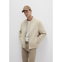 Mavi - Bej Suni Deri Ceket 0110639-70186 Bej