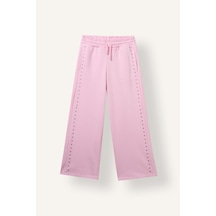 Defacto Taş Detaylı Wide Leg Eşofman Altı Kız Çocuk I6202a826wnpn646 Pembe-pn646