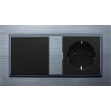 Ovivo Quantum Gümüş 2'li Set Anahtar Ve Topraklı Priz Set