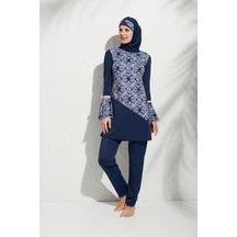 Pierre Cardin 191921 Uzunkollu Kolu Volanlı Desenli Tesettür Mayo
