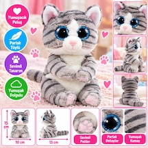 Arkhenx Gri Peluş Kedi Mitzi 15 Cm Bzs1