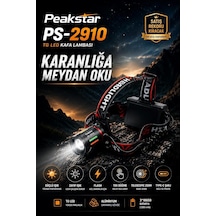 Peakstar Ps-2910 3000 Lümen Şarjlı Profesyonel Zoomlu Kamp Avcı Balıkçı Kafa Lambası Feneri Siyah