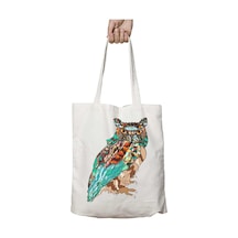Art Hediye Mod Owl By İki Tarafı Kalıcı Baskılı Yıkanabilir Okul Plaj Omuz Bez Çantası Çok Renkli