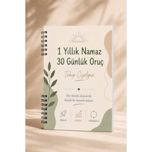 1 Yıllık Namaz Ve 30 Günlük Oruç Takip Çizelgesi, Alışkanlık Defteri, Namaz Defteri Çok Renkli