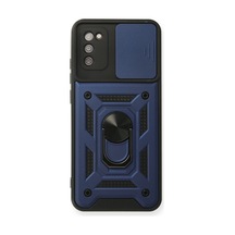 Samsung Galaxy Uyumlu A03s Kılıf Pars Lens Yüzüklü Silikon - Lacivert Bz8683140261719