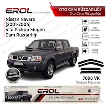 Nissan Navara 2001-2004 4'lü Suv Cam Rüzgarlığı Siyah