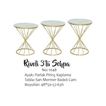Zigon Brc Rivoli Model Beyaz Mermer Metal Transmisyon Gold Kaplama Ayak El Yapım