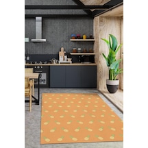 Homshtag Ananas Desenli Sarı Halı Minimal Salon Halısı Renkli Mutfak Halısı Tarz Oturma Odası Halı Çok Renkli