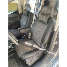 Citroen Berlingo 2019-2023 Arası Arka1+1+1 -keten Deri Karışımı