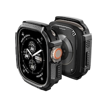 Apple Watch 49mm Ultra 4/3/2/1 İle Uyumlu Kılıf Rugged Armor Matte Black - Acs05456 Çok Renkli