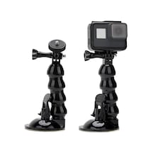 Ax-231 Vantuzlu Araç İçi Esnek Kamera Tutucu Gopro, Djı Osmo Action, Insta360 İle Uyumlu, 1/4 Vida Bağlantılı
