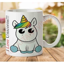 I Love Unicorn Baskılı Seramik Kupa Bardak
