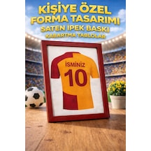 Kişiye Özel Sarı Kırmızı İsimli Numaralı Futbol Taraftar Forma Tasarım Kırmızı Ahşap Çerçeveli Tablo Kırmızı - 864954649 Kırmızı