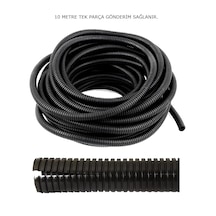 5 Mm Yarıklı Spiral Hortum 10 Metre Kablo Gizleme İzolasyon Borusu Esnek Siyah