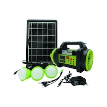 Şarjlı 30 W Solar Şarjlı Ev Aydınlatma Seti Radyo Ve Fan Powebank Ws-5683 Evimdeyokyok
