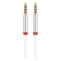 Noktaks - Aux Audio Kablo 3.5mm 1m Au-707 Örgü Tasarımlı Aux Audio Kablo 3.5mm 1m - Beyaz - T37800