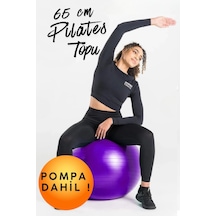 Mor Pilates Topu 65 Cm Kaymaz Dayanıklı Denge Spor Yoga Aerobik Jimnastik Plates Fitness Egzersiz Antrenman Topu Evde Pilates Seti Hamilelik Doğum Egzersizleri Spor Aletleri Ekipmanları Spor Ekipmanı Mor