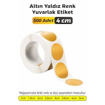 Altın Yaldız Renk Yuvarlak Kesim Etiket 4cm 500 Adet Altın