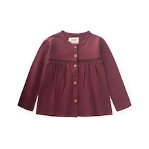 Cigit Dantel Detaylı Mevsimlik Kız Hırka 1-5 Yaş Bordo Bordo