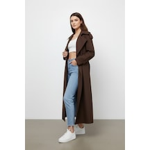 Durivya Apoletli Oversize Trençkot Kahverengi
