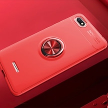 Redmi 6a Kılıf Yüzüğü Stant Ve Araç Tutucu Olabilen Şık Esnek Premium Silikon Kapak Ryc/ravel Kirmizi