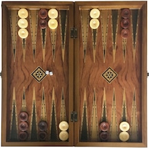 Helena Wood Art İşlemeli Klasik Tavla Büyük Boy