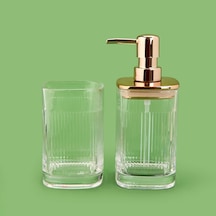Bath 2'li Banyo Sıvı Sabunluk Seti - Altın / Şeffaf Çok renkli