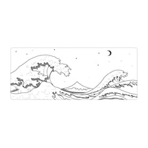 Gamer Mouse Pad 90x40 Mouse Pad Xxl Büyük Oyuncu Mousepad Beyaz Kanagawa, 90x40 Cm 3mm Kalınlık