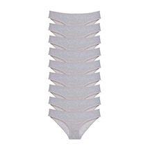 9 Adet Süper Eko Set Likralı Kadın Slip Külot Gri