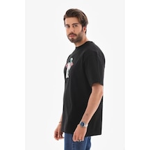 Modi Green Baskılı Unisex Günlük Stil Siyah Grunge Estetik Yazı Oversize Tiş