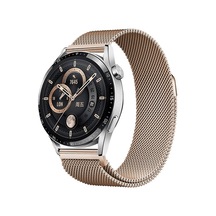 Kilifone - Huawei Uyumlu Honor Magic 2 46mm - Kordon 22mm Metal Hasır Kordon Band-12