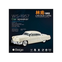 1952 Lincoln Capri Şarjlı Bluetooth Speaker Kablosuz Led Işıklı Hoparlör Fm Radyo Sd Kart Usb
