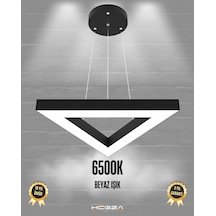 Trian Siyah Kasa, Beyaz Işık Modern Sarkıt Led Avize Siyah