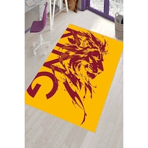 Sarı Ve Kırmızı Kaymaz Taban King Aslan Taraftar Halısı Vh135n11 Sarı - Kırmızı