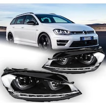 Volksvagen Golf 7 2014-2015 Mk7 Çift U Ledli R Ön Far