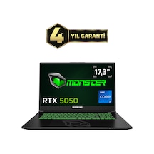 Monster Abra A7 V16.2.1 Intel Core i7 13700HX 16 GB 1 TB SSD 8 GB RTX 5050 17.3" W11H FHD Oyuncu Dizüstü Bilgisayarı