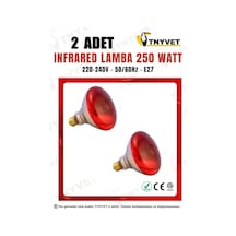 2 Adet/tnyvet E27 Duylu 250 Watt Infrared Isıtıcı Lamba Hayvan Barınakları İçin Etkili Isıtma 250 Watt / 2 Adet