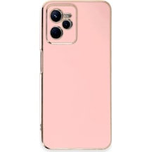 Realme C35 Kılıf Volet Silikon - Pembe Düz Renkli