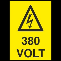 380 Volt Uyarı Levhası
