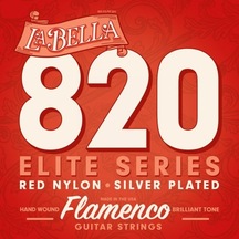 La Bella 820 Flamenko Gitar Teli Seti Profesyonel - Kırmızı Naylon Flamenco Series, Kırmızı Naylon Tizler, Gümüş Kaplama Baslar, Hızlı Atak Ve Keskin Ton Ölçüler: 4/4 Standart Flamenko Gitar
