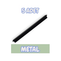 Fulya Alüminyum Metal Lüks Modern Mobilya Çekmece Mutfak Dolabı Kulpu Siyah 192mm 5 Adet Siyah