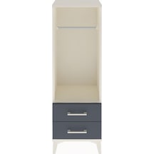 Arges Dolap Tek Raflı 2 Çekmeceli Tek Askılı 44x30x134 Aytaşı-antrasit Aytası