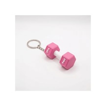 Pinkbell 3d Baskı Pembe Dumbbell Anahtarlık 20kg Yazılı Mini Ağırlık Spor Severlere Özel Hediye Pembe