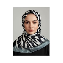 Lady Coco Zebra Desenli Dijital Baskı Rayon Eşarp Açık Yeşil