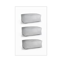 Vedsey 3'lü Set & 50x25x20 Cm Boy Baza Altı Gri Hurç & Dolap İçi - Sandık İçi Düzenleyici Gri