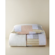 English Home Block Patch Kolay Ütülenir Tek Kişilik Nevresim Seti 160x220 Cm Mavi-kırmızı Mavi-kırmızı