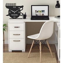 Kişiye Özel Isimli Kuaför Temalı Masa Saati Hediyelik Siyah