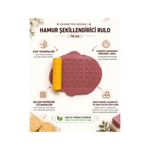 Geometrik Desen Doku Rulosu 10 Cm Kil, Seramik Ve Şeker Hamuru Merdanesi Çok Renkli