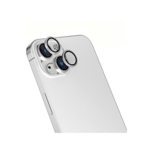 İphone 14 Uyumlu Mikro Kamera Lens Koruyucu - Gümüş - T38353